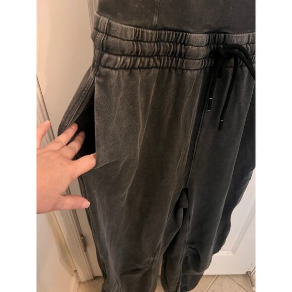 Free People Movement Inbound Stretch Cotton Jumpsuit L Black Streetwear Chic - Picture 9 of 11